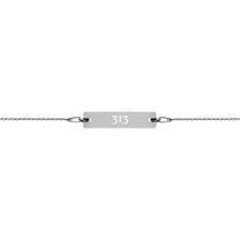 Load image into Gallery viewer, Engraved 313 Silver Bar Chain Bracelet
