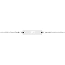 Load image into Gallery viewer, Engraved 313 Silver Bar Chain Bracelet
