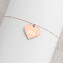 Load image into Gallery viewer, Engraved 313 Silver Heart Necklace
