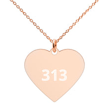 Load image into Gallery viewer, Engraved 313 Silver Heart Necklace
