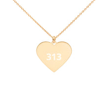 Load image into Gallery viewer, Engraved 313 Silver Heart Necklace
