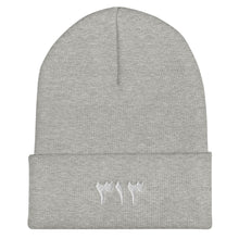 Load image into Gallery viewer, Cuffed White Embroidered Logo 313 Beanie
